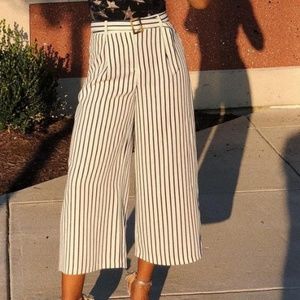 Topshop Striped Wide Leg Pants